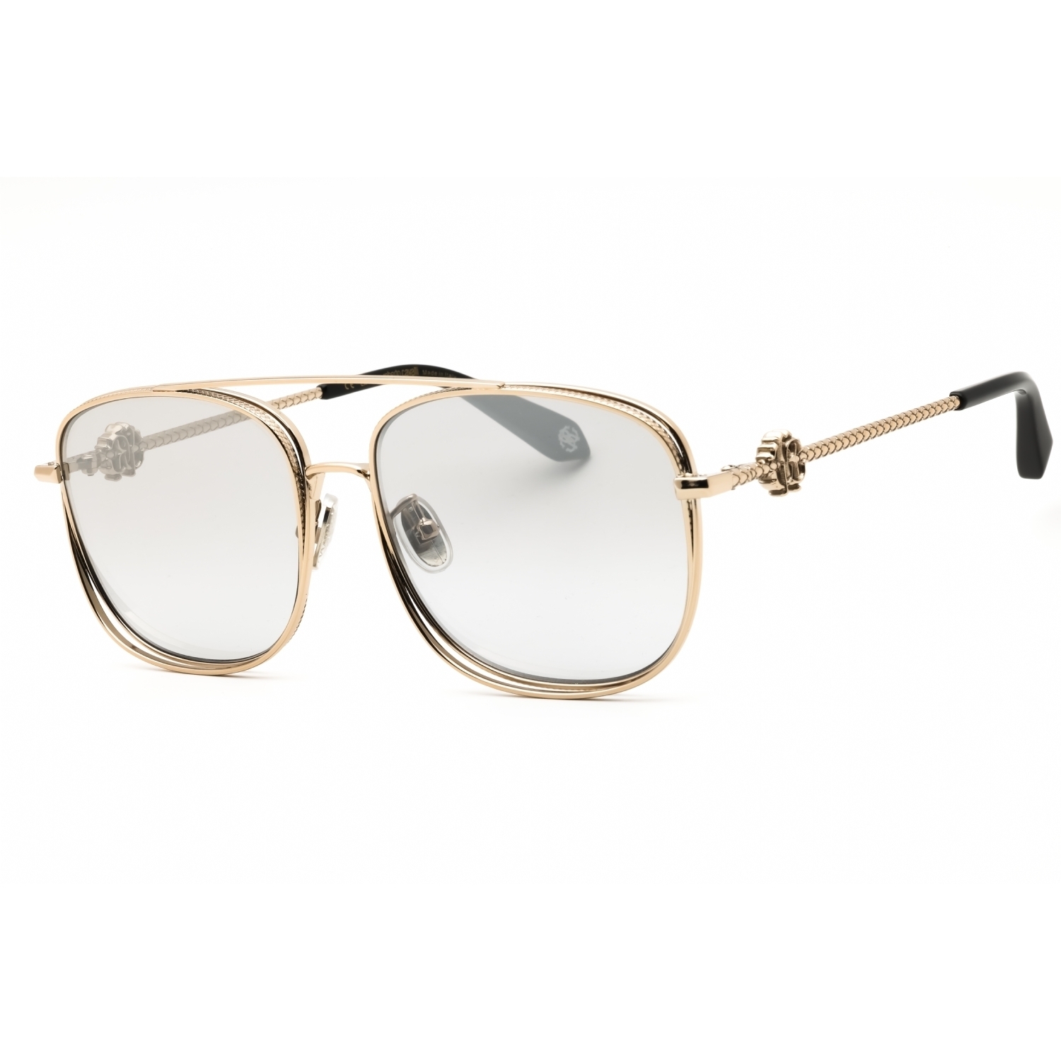 Roberto Cavalli 594172 Sunglasses Grey Gold Metal Rectangular